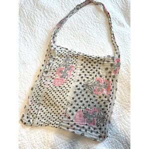 Free People Bag Gauze Boho Reusable Shopping Floral Tote Beach Travel Bohemian